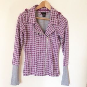 MISS CHIEVOUS Moto Jacket Top Gray Pink